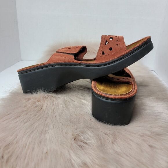Naot Brown Filigree Slide Wedge Platform Strap Sandals Women’s 7.5 - Picture 5 of 9